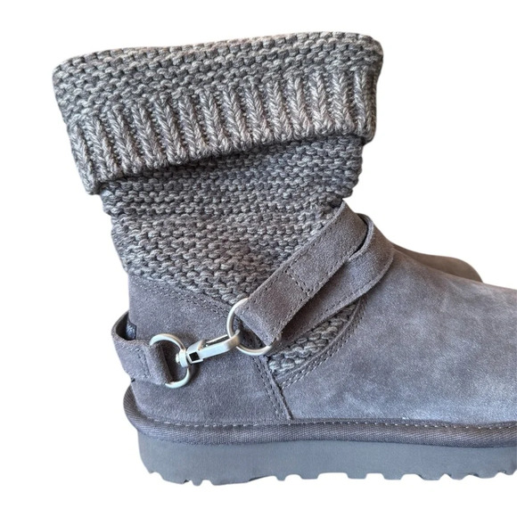 UGG Purl Strap Boot Charcoal Suede NWOB - Picture 4 of 9